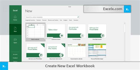 Create a new workbook .